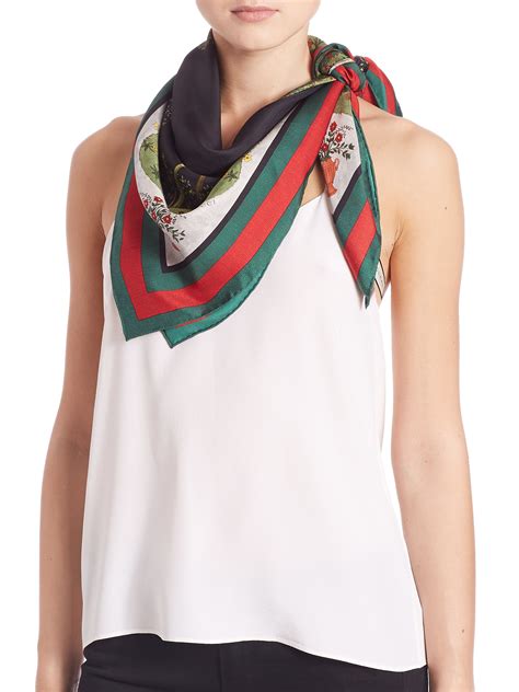 silk gucci scarf womens|Gucci neckerchief.